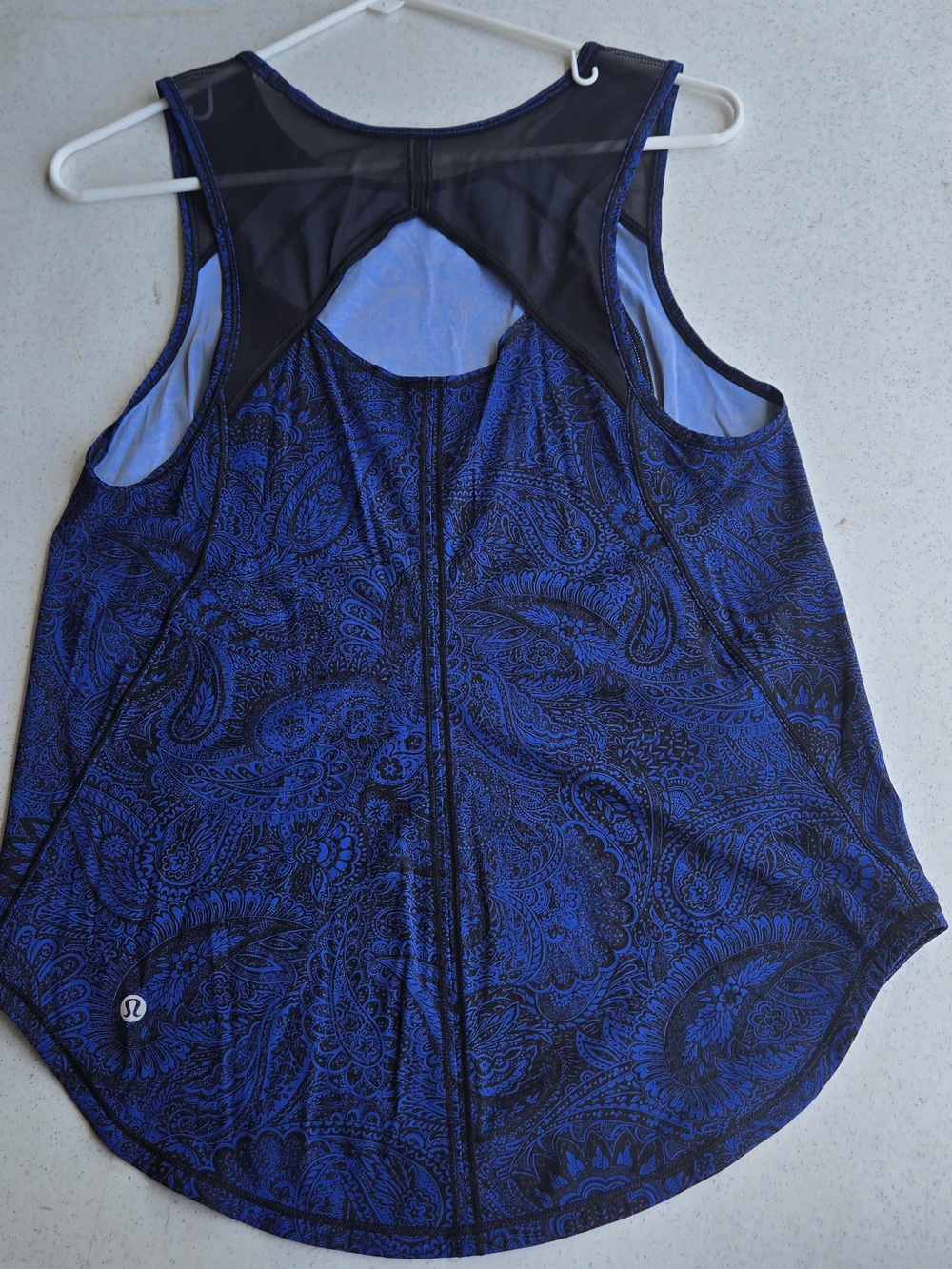 lululemon athletica Navy Paisley Mesh-Back Tank